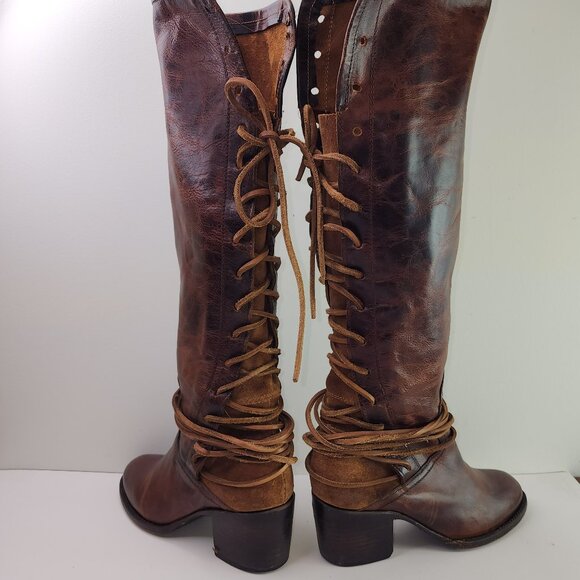 Freebird Steven Coal Brown Leather Tall High Boots (8 US) - Picture 1 of 13